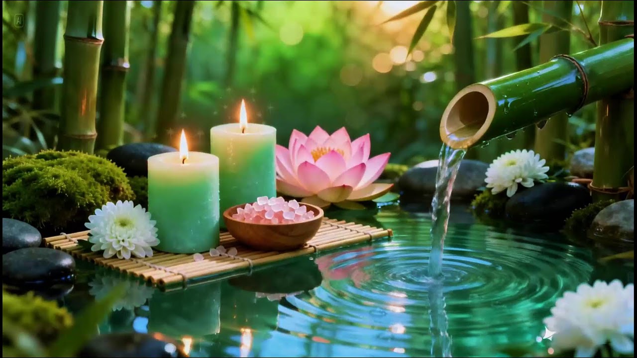 Relaxing Sleep Music with Bamboo Water Sound🌿Relaxing Sleep, Study & Calming Deep Relaxation,Yoga