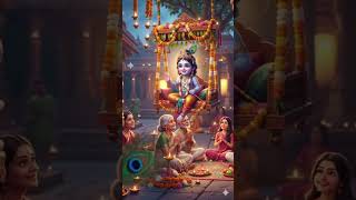 Jaya Janardana Krishna Radhika Pathe 🙏💙 | Beautiful Krishna Bhajan | #Shorts #krishnastatus