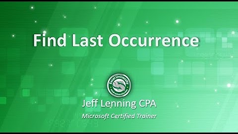 Find Last Occurrence