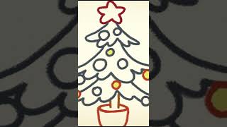Comment dessiner un arbre de Noël 🎄#omnom #christmastree #shortsvideo