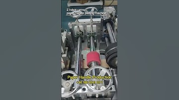 2 robot-arms paper bag handle pasting machine for bag width 140-400mm handles pasting