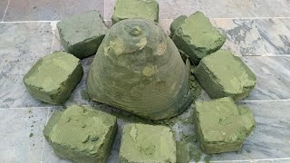 Asmr. Masterpiece green mud dirt dry and water crumbling
