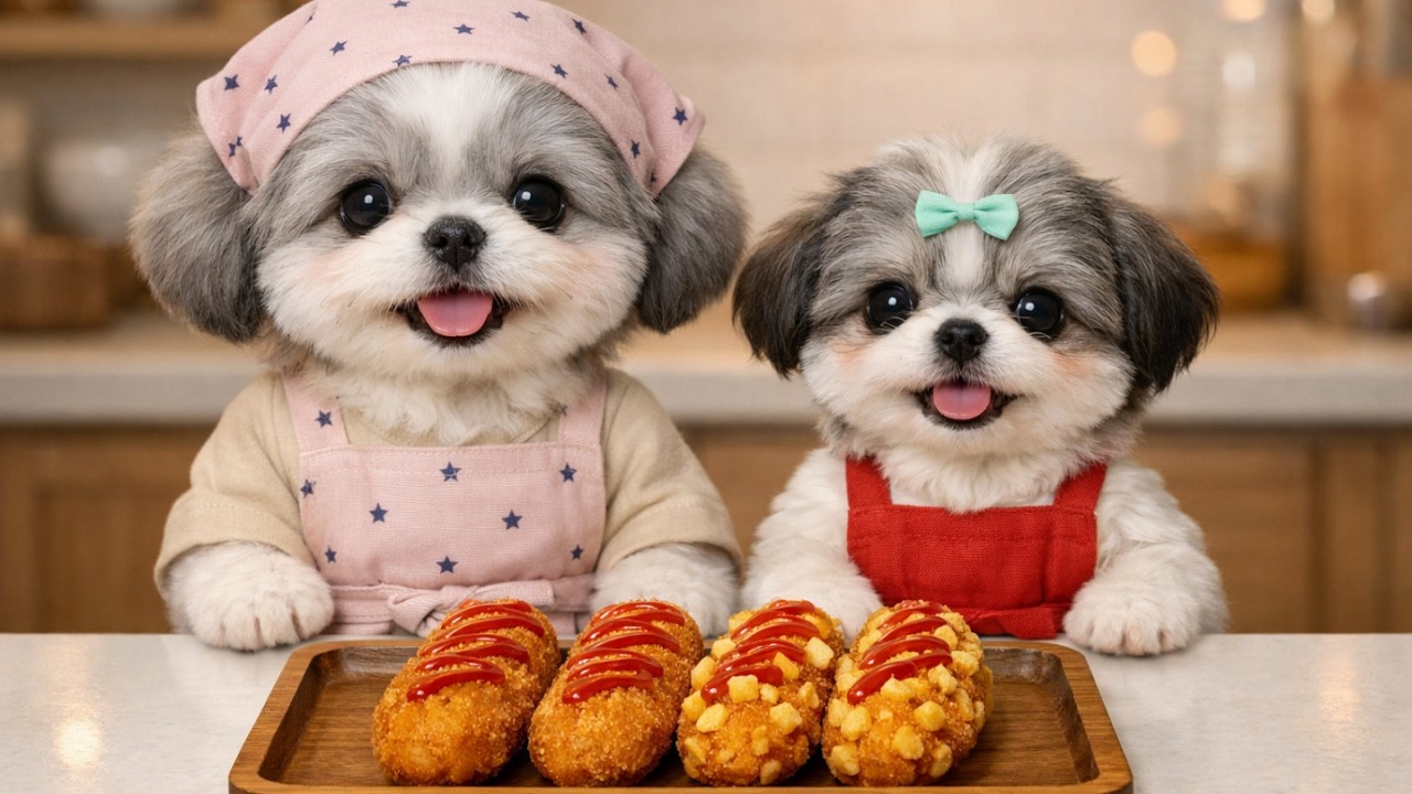 【핫도그】 바삭바삭 핫도그 집에서 만들어봐요! 마마츄가 도전했어요🐶