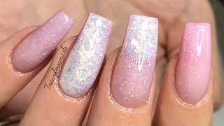Glittery Baby Pink Nails Acrylic Nails Redesign Youtube Glittery Baby Pink Nails Acrylic Nails Redesign Youtube