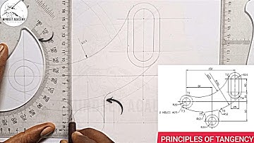 TANGENCY PRINCIPLES. CIRCLES TANGENT TO A LINE OF A SWIVEL LINK CONNECTOR