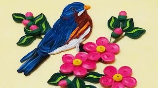 Quill bird | How To Make Beautiful Blue Bird | Paper Quilling Art
