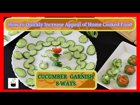 EASY Cucumber Garnish | Cucumber Decorations 8 Ways | Cucumber Garnish Video