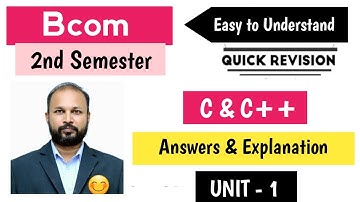 Programming with C & C++ Unit 1 Quick Revision 2025 Bcom II Semester 2nd Sem Imp OU PU KU TU MGU SU
