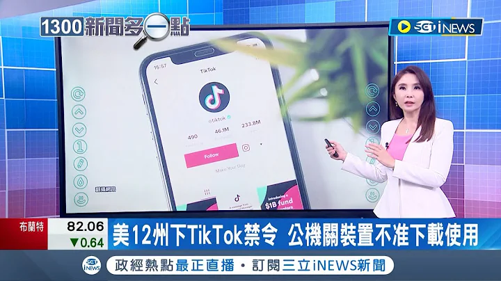 小時不讀書長大玩抖音? 美國12州頒"TikTok"禁令 抖音國際版造成國安問題遭強力抵制│主播 黃倩萍│【國際局勢】20221215│三立iNEWS - 天天要聞
