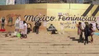 Mexican women protest violence via art