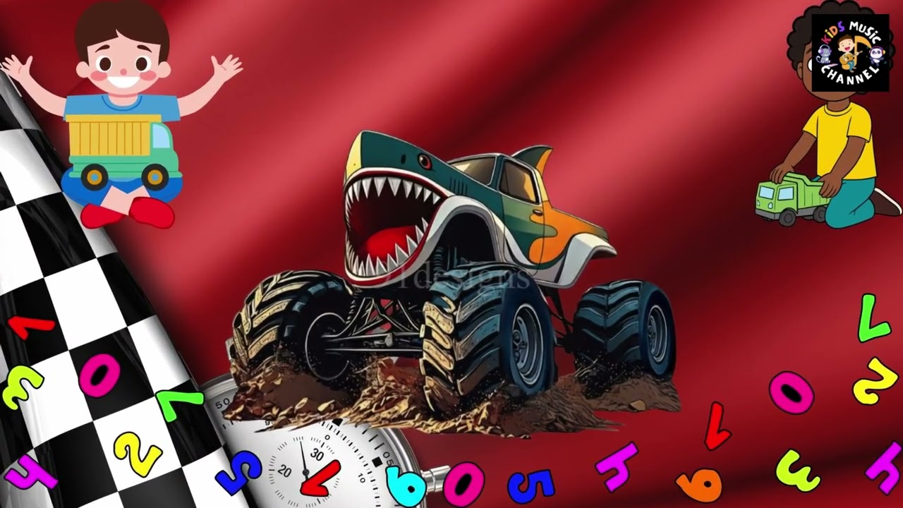 Monster Truck Number Pit Stop | Number Song for Kids 