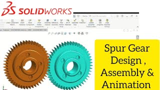 Spur Gear Design And Animation In Solidworks (हिंदी)