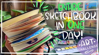 Filling an ENTIRE Sketchbook in ONE Day! | AKA watch me lose my sanity