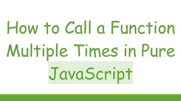 How to Call a Function Multiple Times in Pure JavaScript