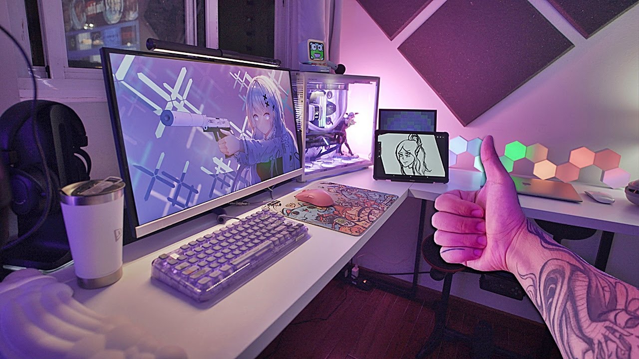 Mostrando Meu Setup Gamer 2024 - Setup Branco