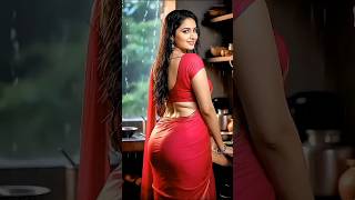 Rainy Day Saree Vibe Curves In Red