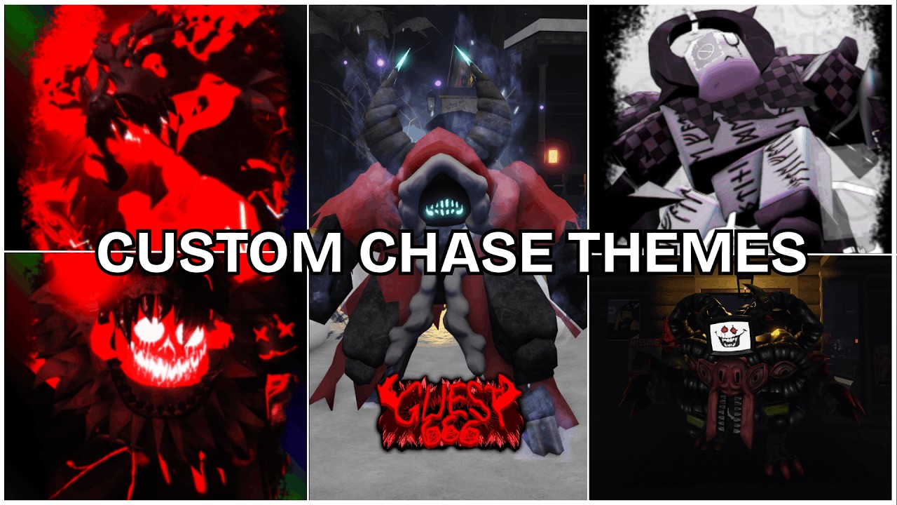 EVERY GUEST 666 SKIN WITH A CUSTOM CHASE THEME | Roblox Forsaken