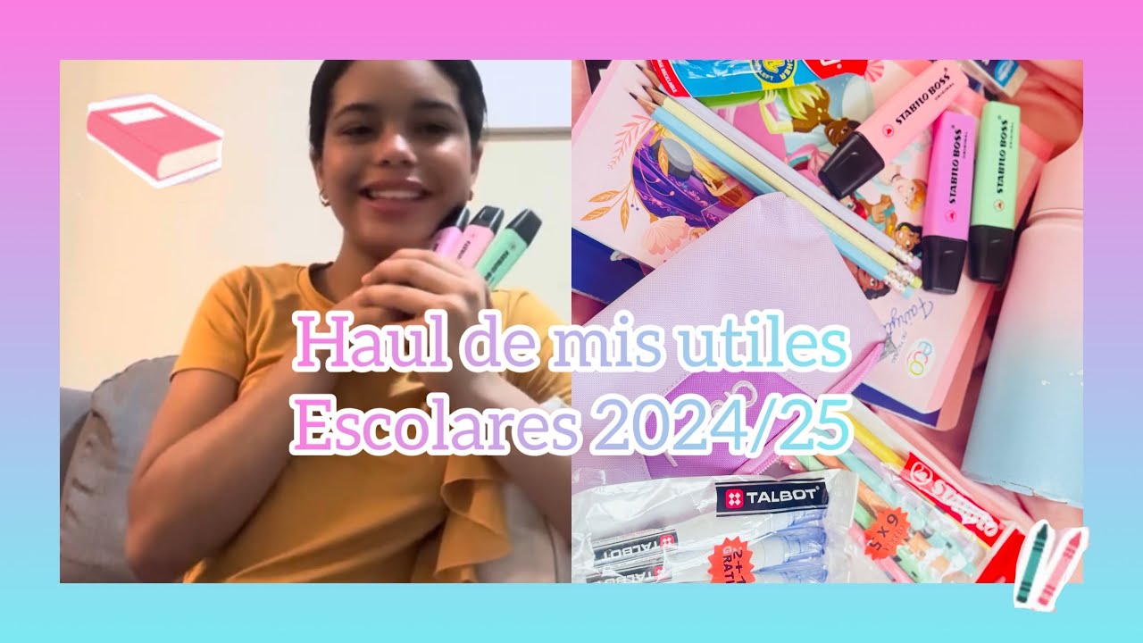 Haul de utiles escolares version colores pasteles