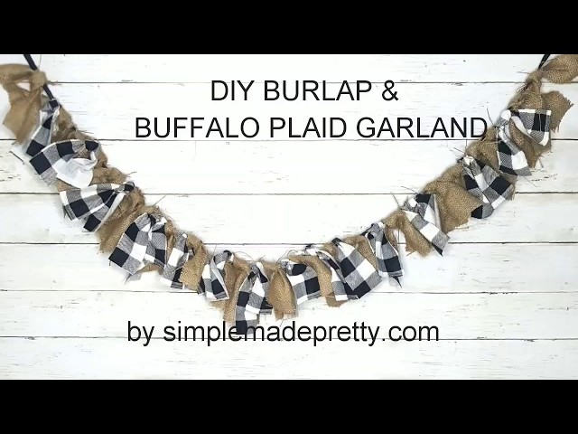 Christmas Buffalo Check Burlap Garland. Buffalo Plaid Garland