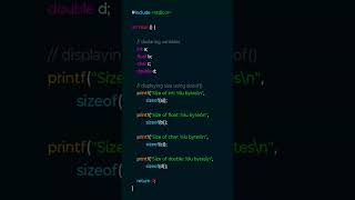 Size of Data Types in C | sizeof() Operator Explained #clanguage #cprogramming #codingtips