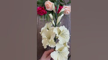 How To Make Gladiolus Paper Flower 🌺 #crepepaperflower #paperflowers #crepepapercraft