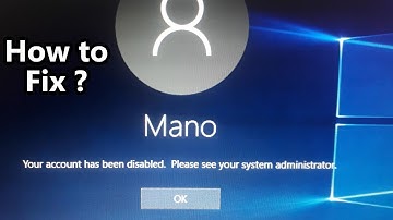 Fix Account has been disable