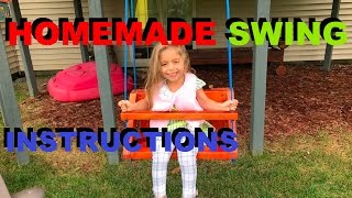 This video will show you the design to make a homemade kids swing great for the backyard lots of fun for the family easy project.