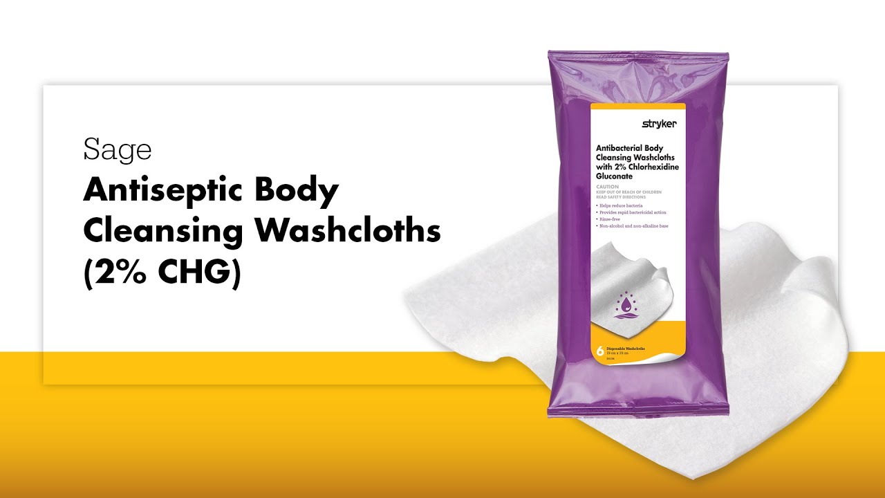Sage antiseptic body cleansing washcloths 2 chg youtube