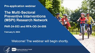 Webinar for Multi-Sectoral Preventive Interventions Research Network Funding Opportunities