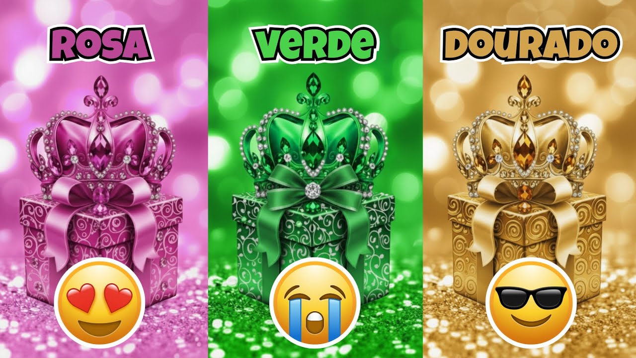 🎁 ESCOLHA SEU PRESENTE! ⭐  Qual Você Vai Escolher? 😱 Rosa, Verde ou Dourado!