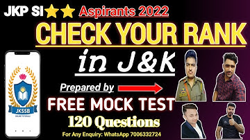 JKP SI⭐⭐ MOCK TESTS BY LAST YEAR TOPPERS.