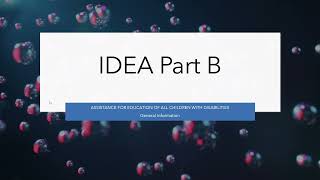IDEA Part B-1 General Information