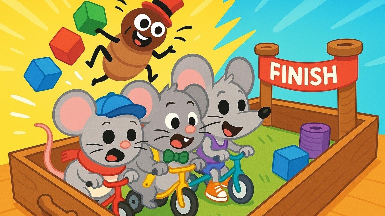 Tre topini tre topini in bicicletta 🐭🐭🐭 Filastrocca per bambini