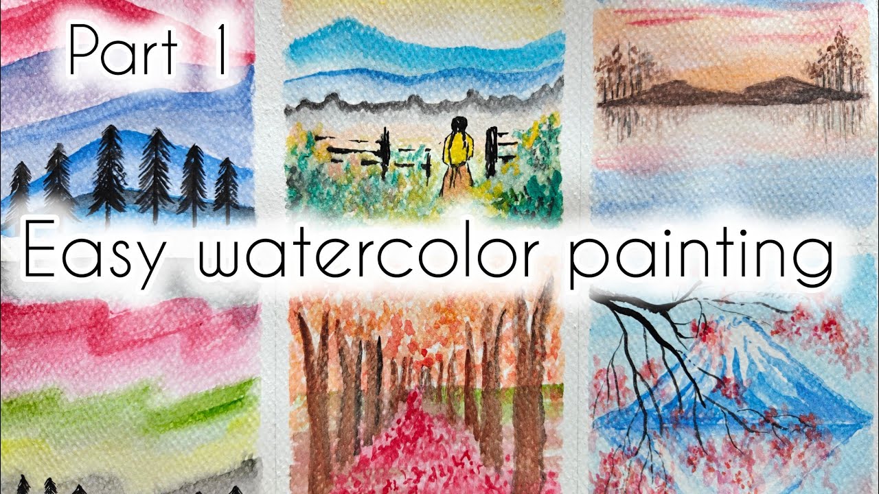 Easy watercolor painting ideas for beginners/step by step tutorial