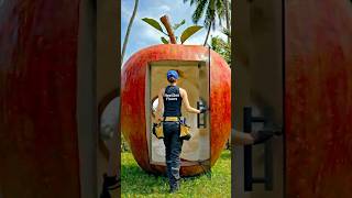🍎 Giant Apple Turned Into a Luxury Bedroom! 🤯 Amazing DIY Tiny Home Transformation #satisfying