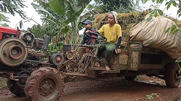 Xe công nông chở lúa cực khoẻ