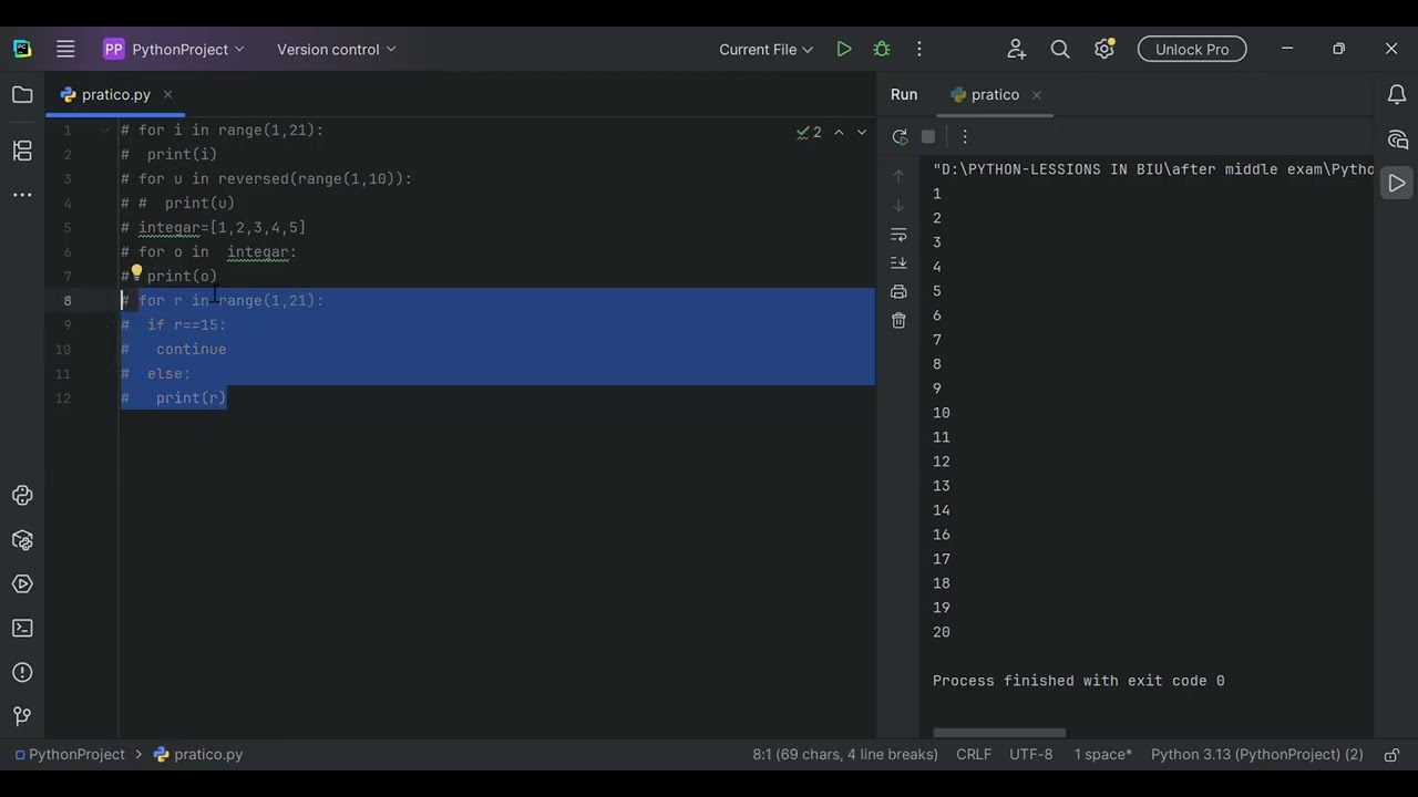 baro  sifudud  for-loop in python
