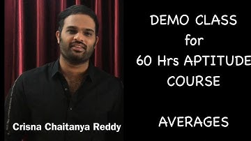 AVERAGES IN ENGLISH - INTRODUCTION  | Crisna Chaitanya Reddy | CREATE U app | 60 hours Aptitude