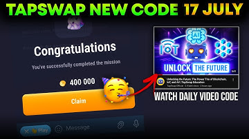 17 July Tapswap New Code Today | Unlocking the Future: The Power Trio of Blockchain, IoT, and AI!