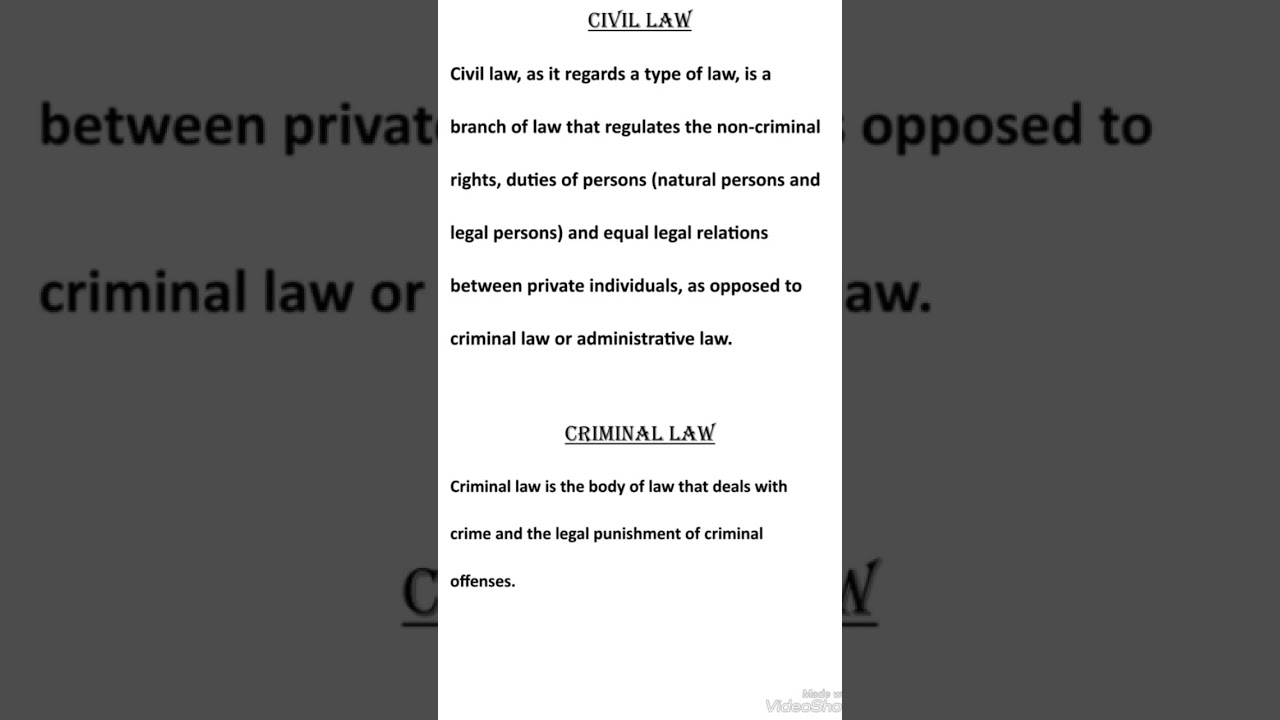Difference between criminal Law and civil Law |civil law| criminal law