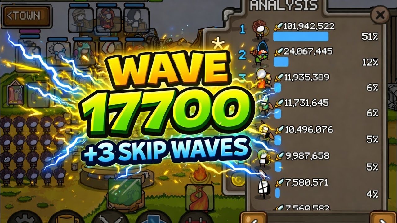 Wave 17700 With 3 Wave Skips - Grow Castle