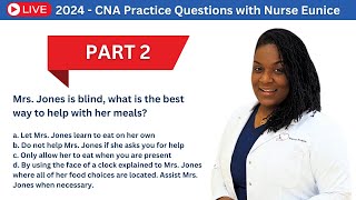 Part 2 - 2024 LIVE CNA Practice Test with Nurse Eunice