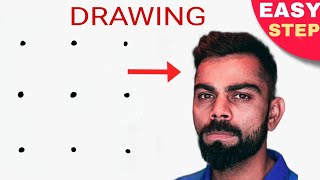 3x3 dots turns into Virat Kohli Drawing