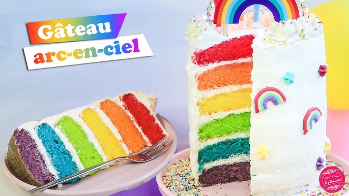 Rainbow cake (gâteau arc-en-ciel) - recette facile