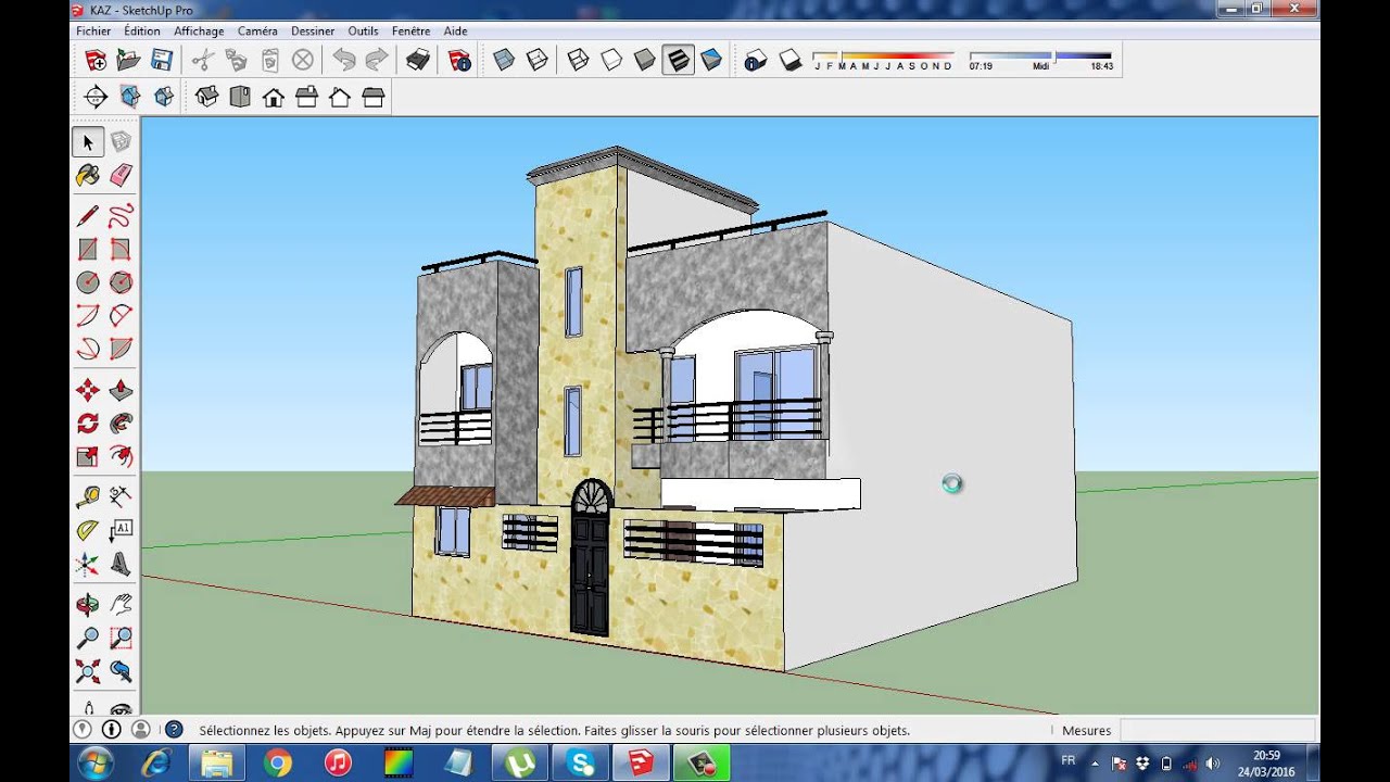 CONVERTIR VOTRE PLAN 3D  EN IMAGE  LE RENDU SUR SKETCHUP  