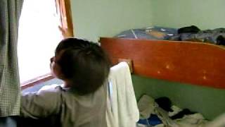crazy guy breaking window