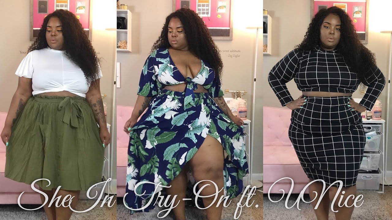 Some Gems! SheIn TryOn Haul ft. UNice Hair Plus Size YouTube