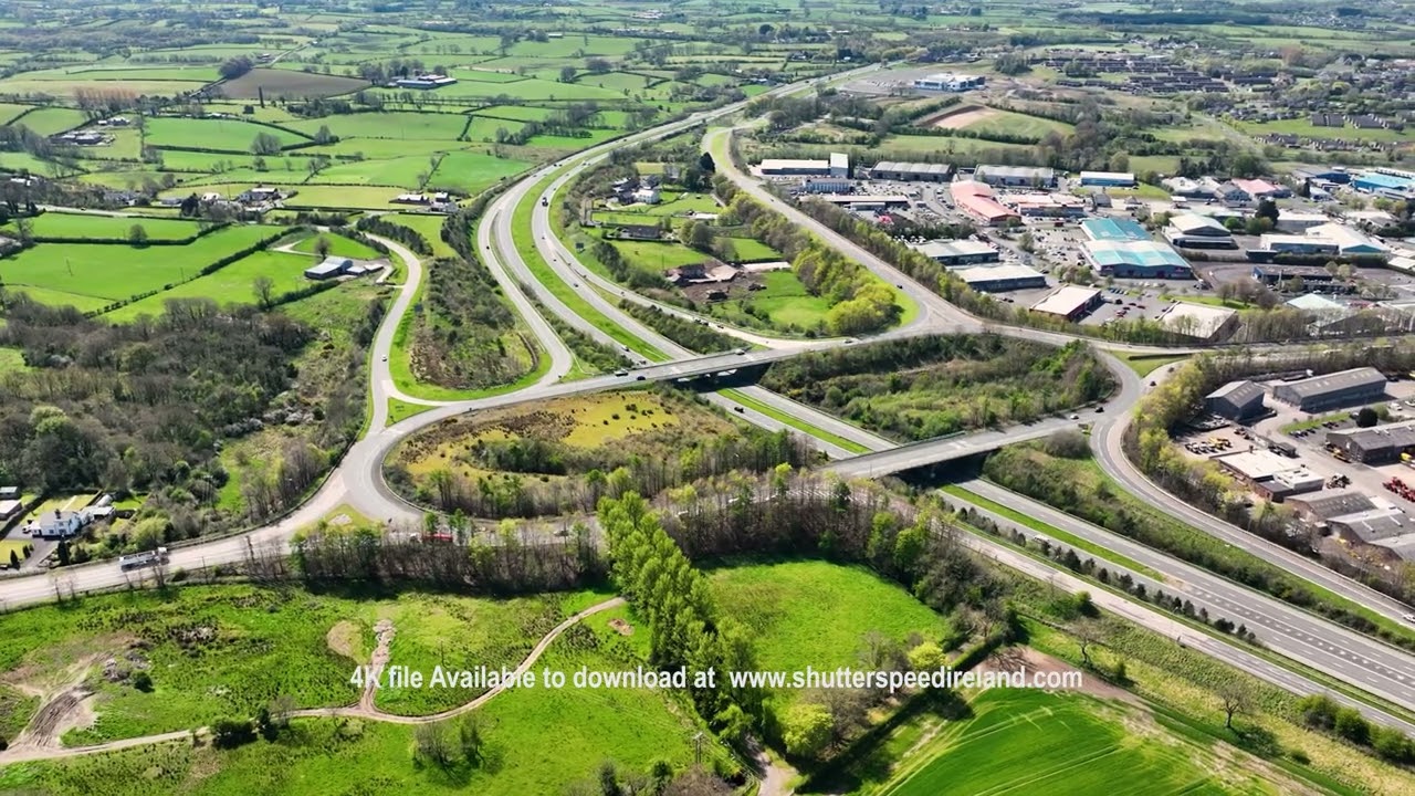 Aerial Video of Larne Road Roundabout Ballymena Co Antrim Northern Ireland 1 4K yt
