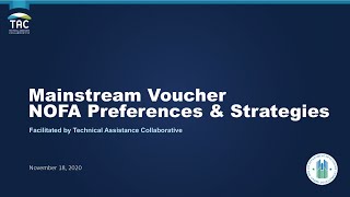 Mainstream Voucher NOFA Preferences and Strategies