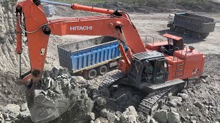 Hitachi Zaxis 670LC Excavator Loading Trucks - Operator Anogiatis